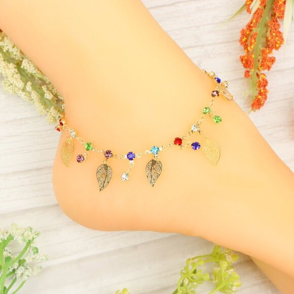 "Handmade Anklet – Elegant & Delicate Jewelry for Women | UNVRC1166 - Picture 3 of 10